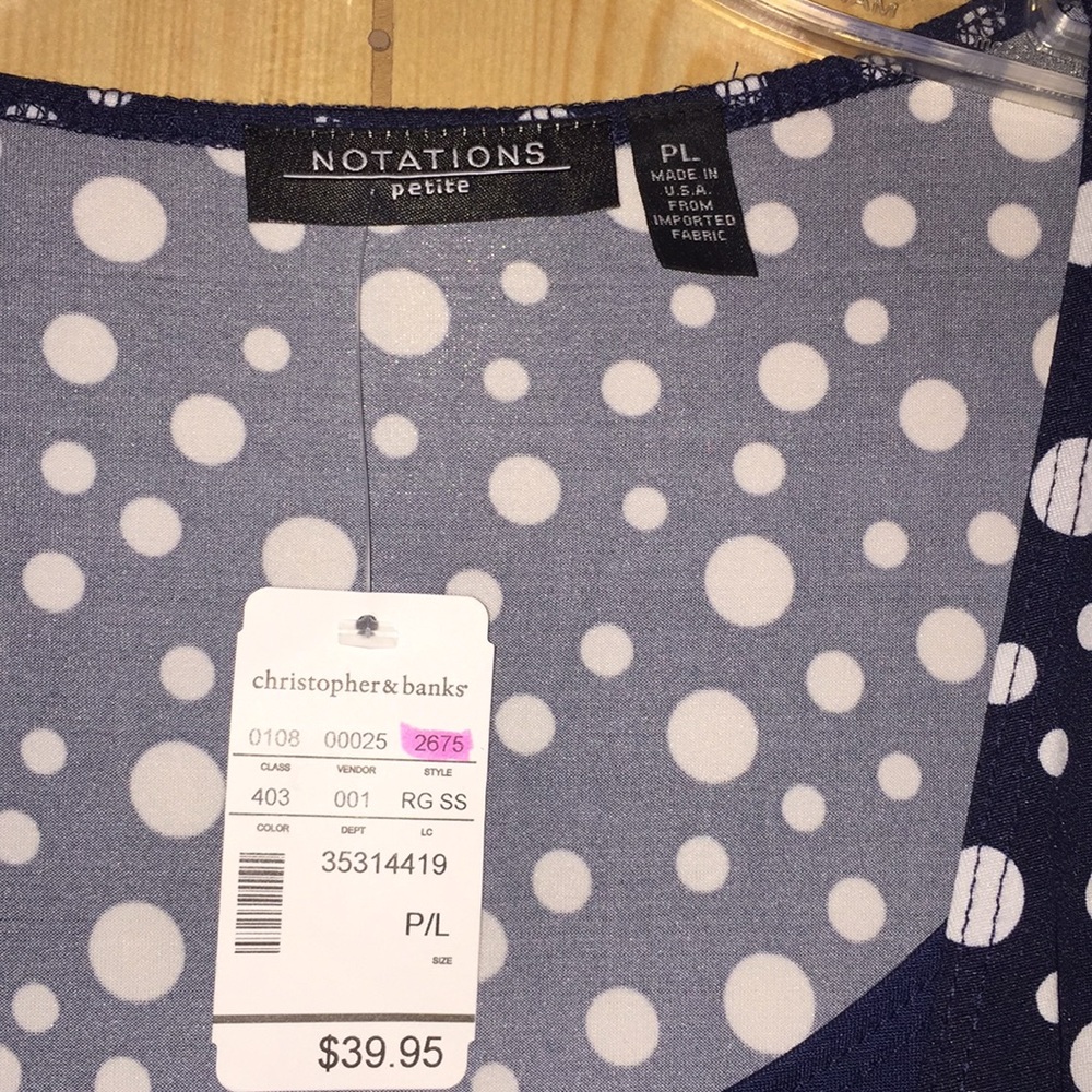 🆕NWT Notations Petite Polka Dot Faux wrap dress - Picture 7 of 8